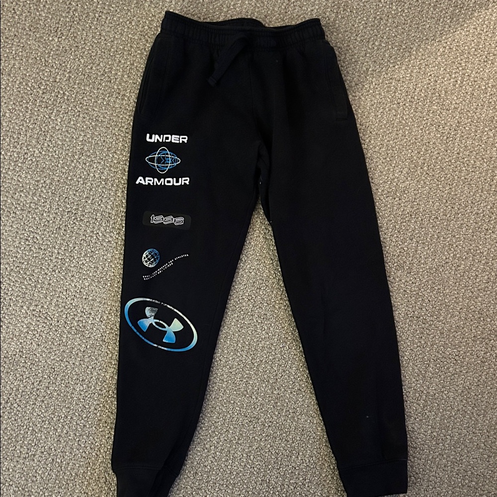 Under Armour Kids Black and Blue Graphic Joggers